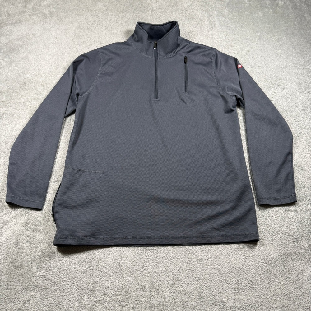 SCOTTeVEST QZip Performance Pullover Men Large Gray 1/4 Zip TEC Pocketed